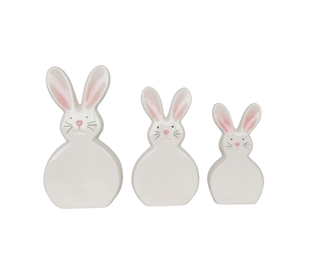 Transpac Ceramic 11.25 in. Slim Funny Bunnies Decor Set of 3