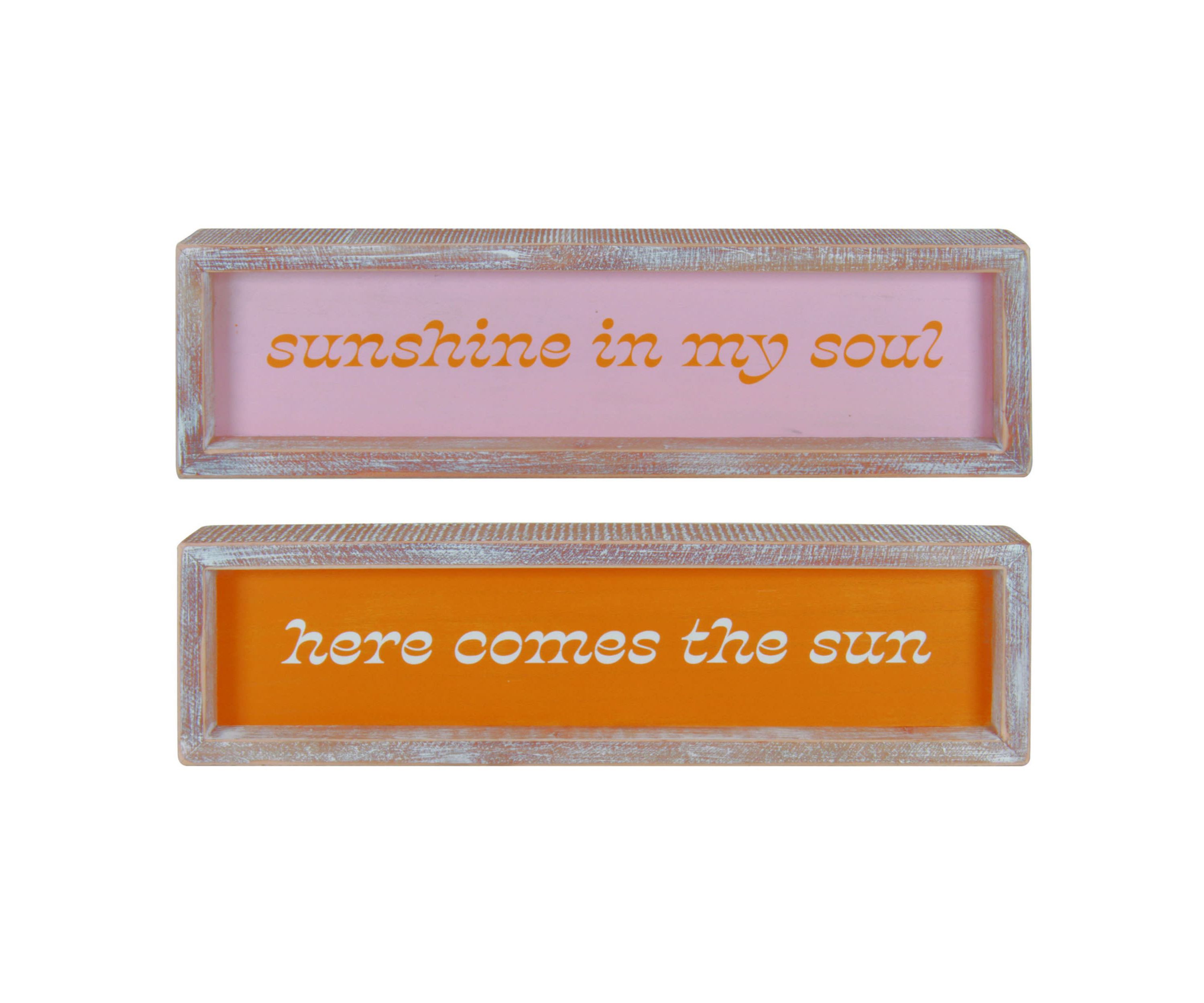 Transpac Wood Sunshine Soul Decor Set of 2 Spring Home Decorations
