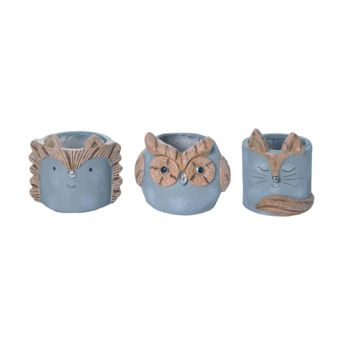 Transpac MGO Critter Planter w/Drainage Hole Set of 3 Spring Home Decorations