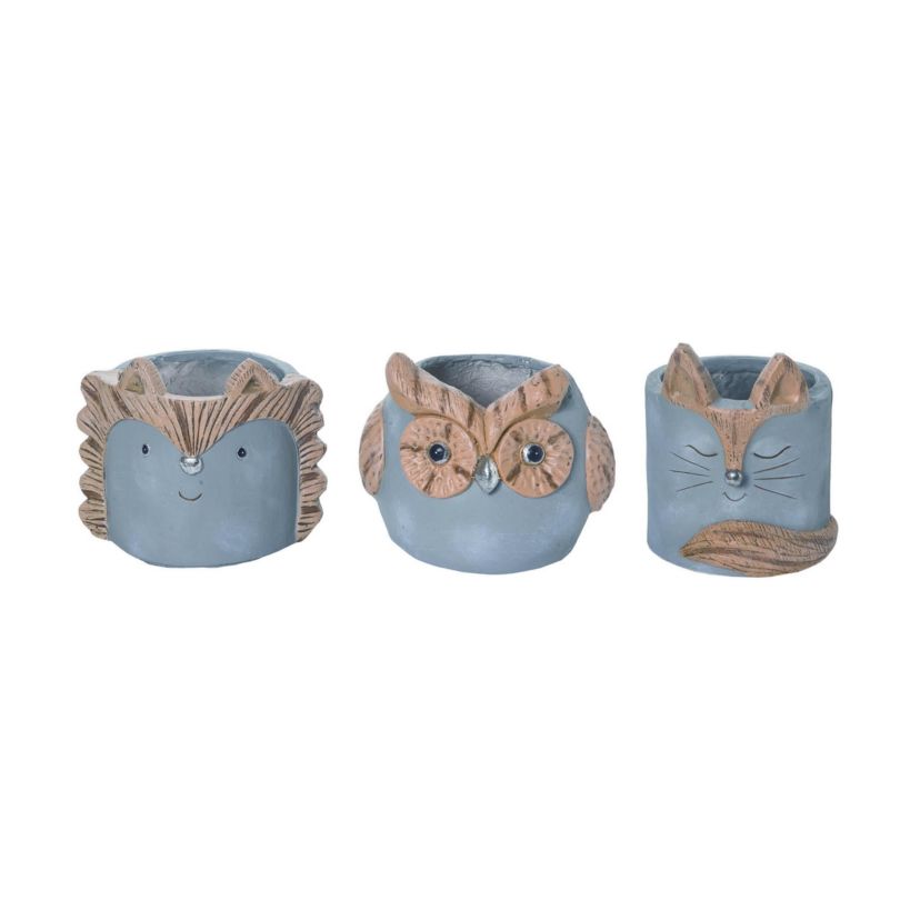 Transpac MGO Critter Planter w/Drainage Hole Set of 3 Spring Home Decorations