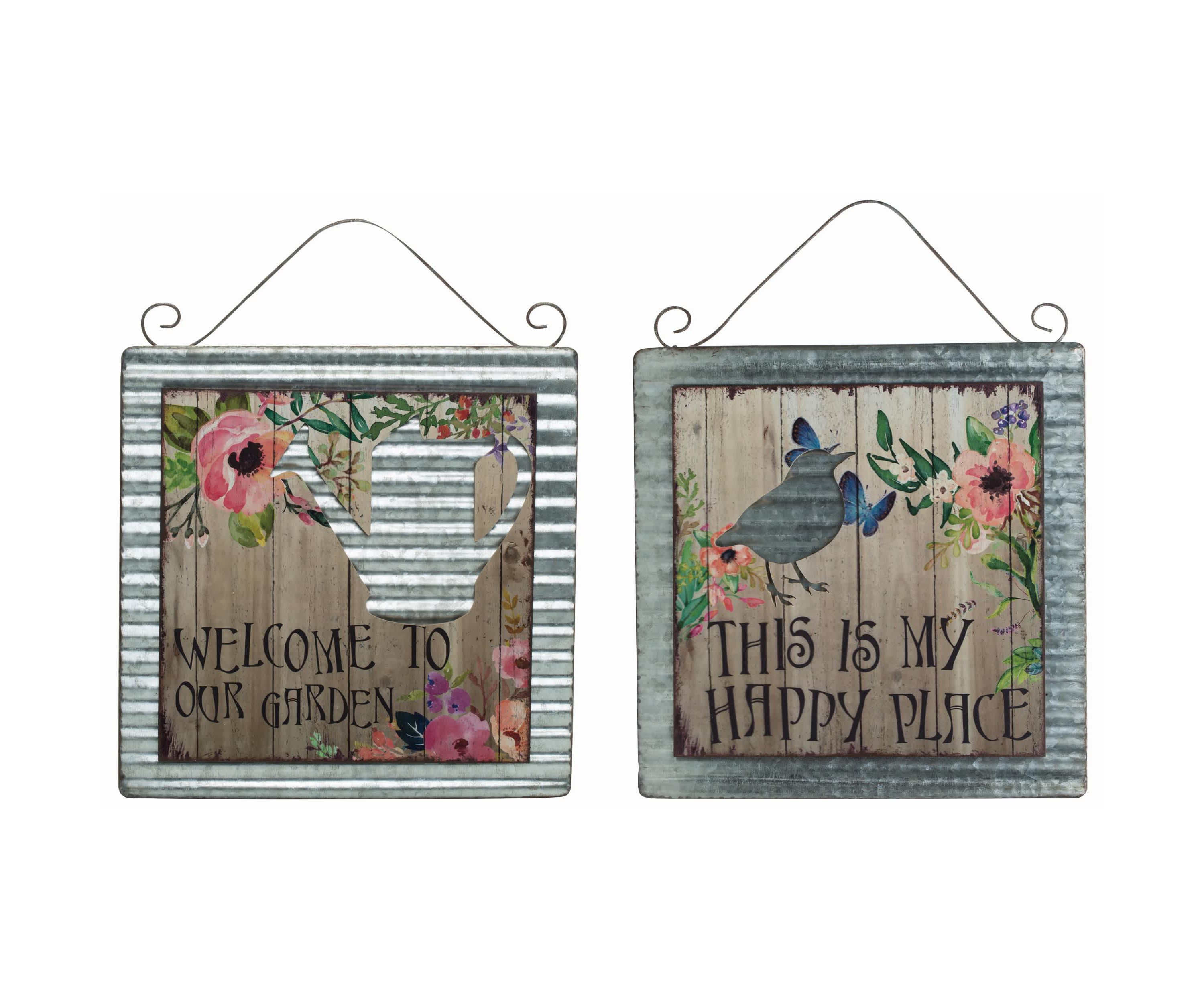 Transpac MDF Strawberry Farm Wall Decor Set of 2 Spring Home Decorations