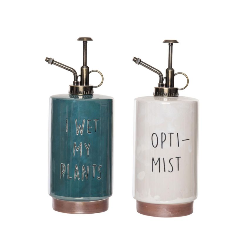 Transpac Ceramic Plant Humor Mister Set of 2 Spring Home Decorations