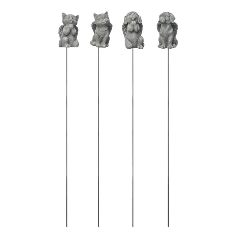 Transpac Resin Memorial Dog/Cat Garden Pick Set of Home Decorations Set of 4 Spring