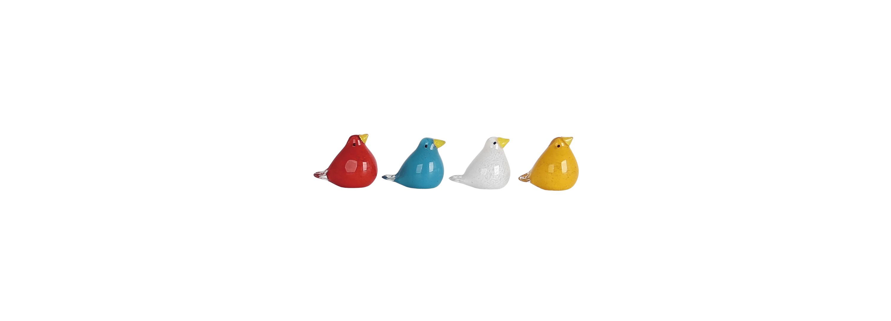 Transpac Glass Mini Colorful Bird Figurine Set of 4 Spring Home Decorations