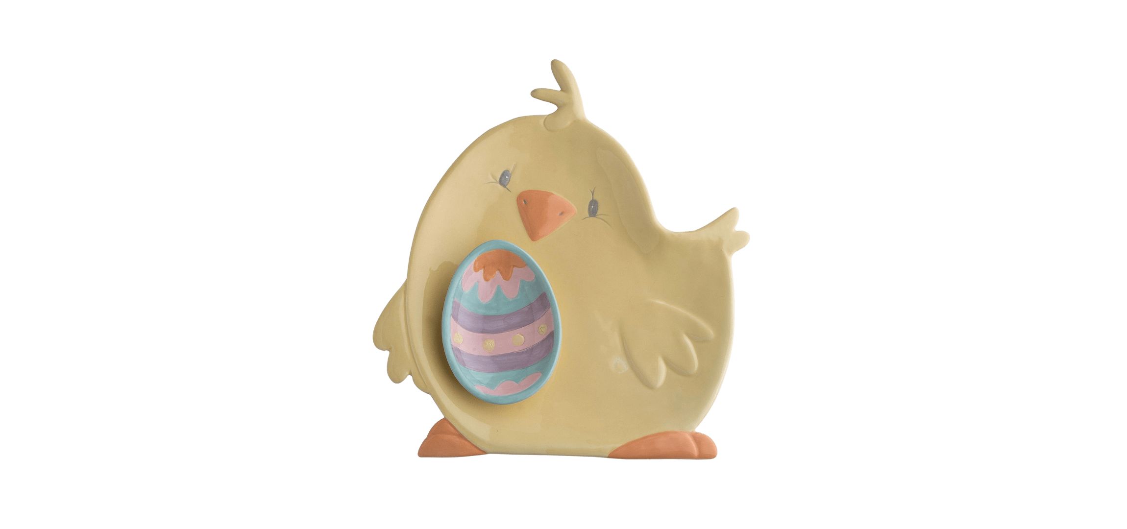 Transpac Dolomite 12.25 in. Multicolor Easter Chick and Dip Set of 2