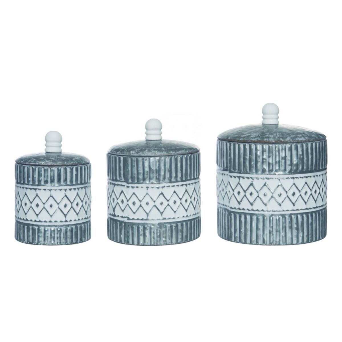 Transpac Metal 9.5 in. Multicolor Spring Nesting Containers Set of 3