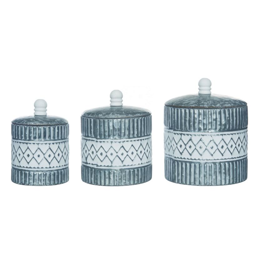 Transpac Metal 9.5 in. Multicolor Spring Nesting Containers Set of 3
