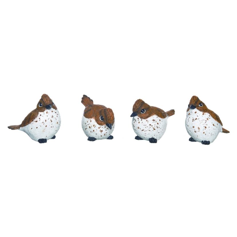 Transpac Medium Resin Flicker Woodpecker Bird Set of 4 Spring Home Decorations