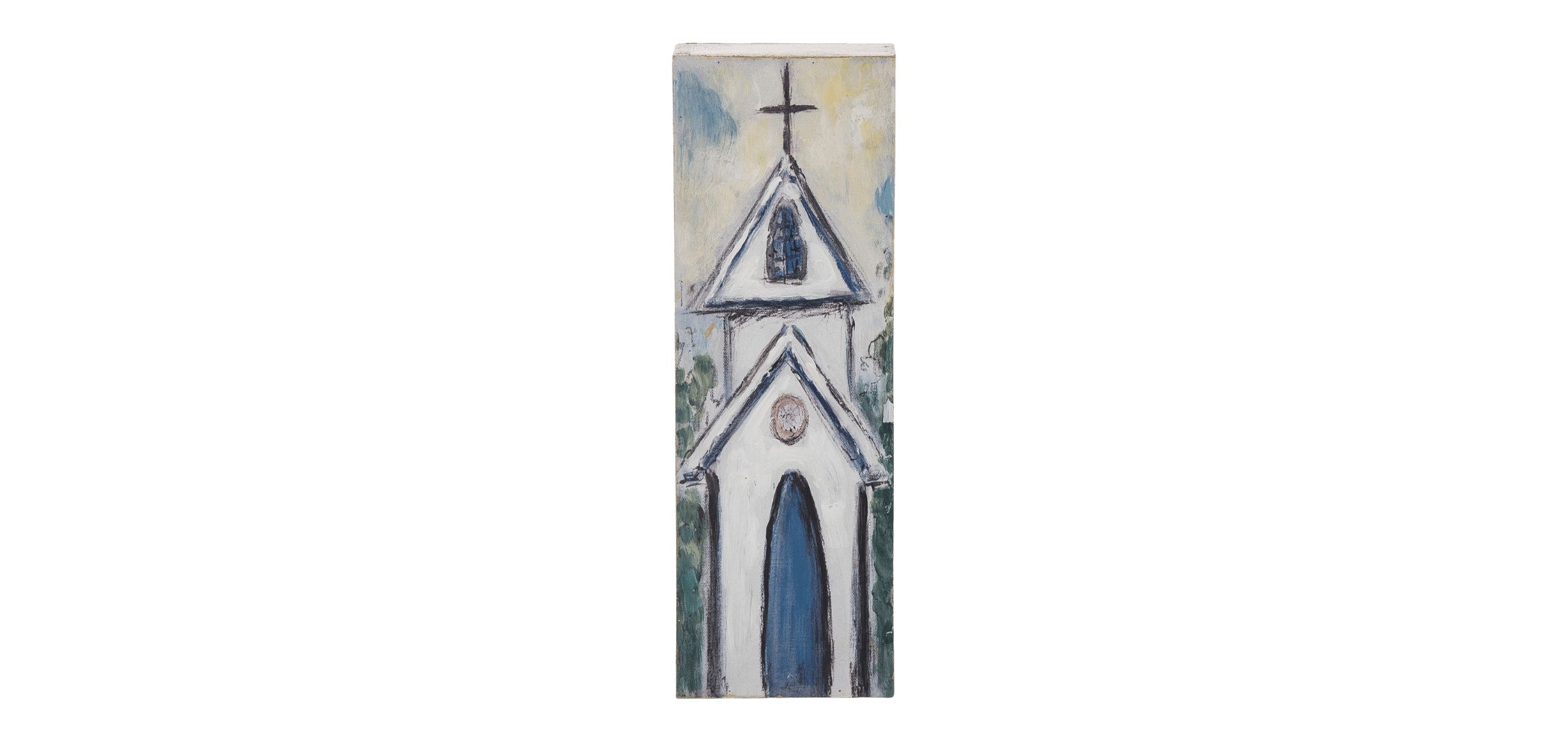 Transpac Wood Hand Painted Church Block Decor Home Decorations Spring