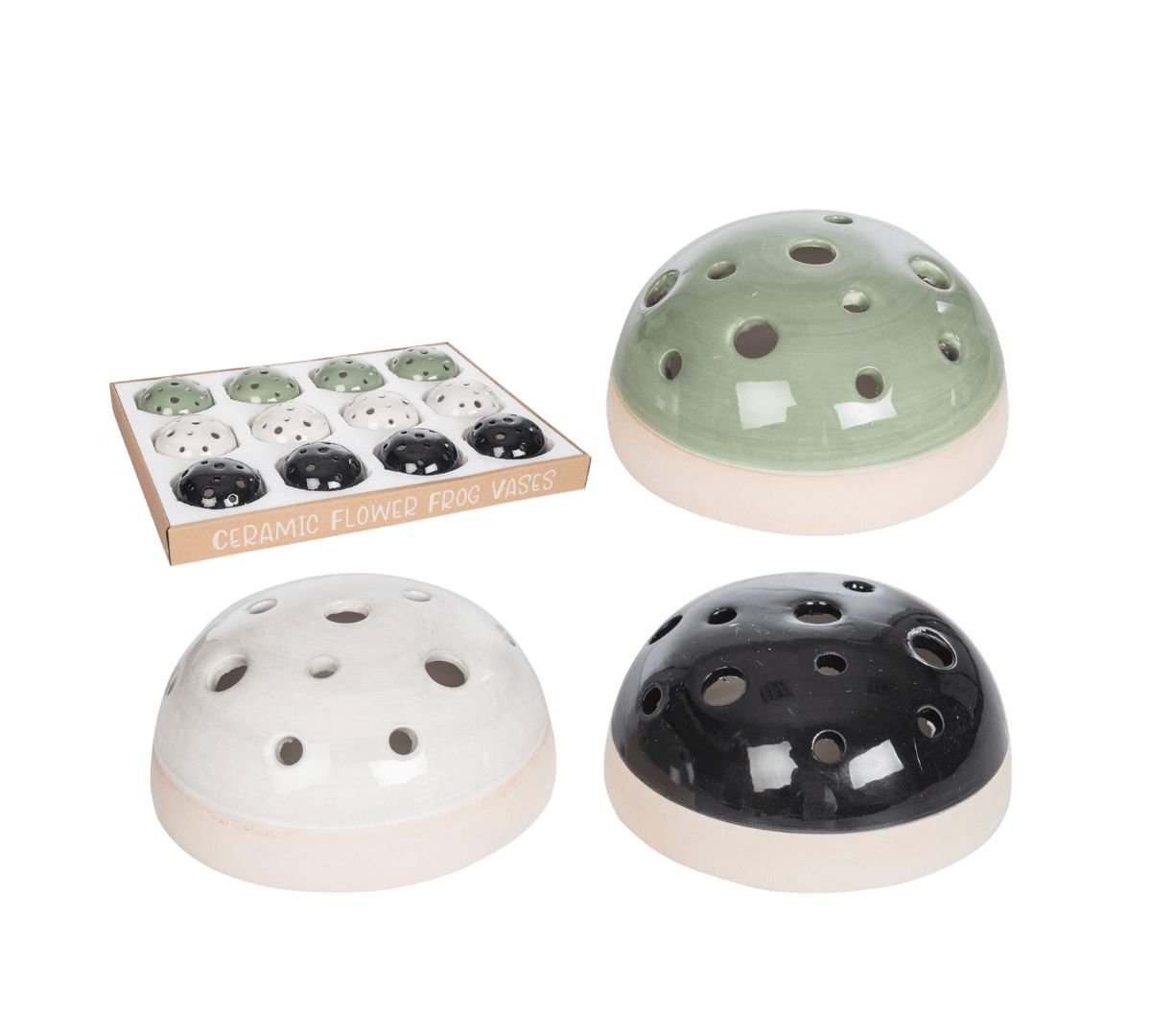 Transpac Ceramic Frog Vase S/12 in Display Home Decorations Spring