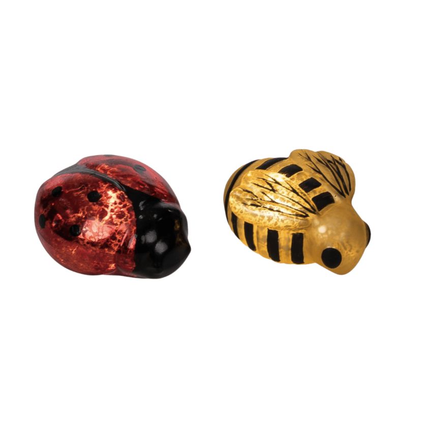 Transpac Glass LED Ladybug/Bee Set of 2 Home Decorations Spring