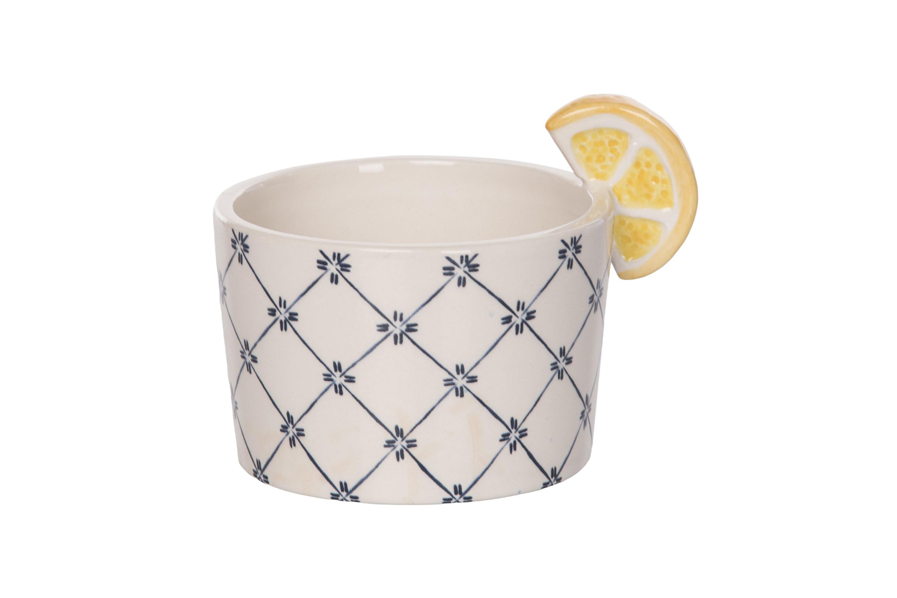 Transpac Ceramic Lemon Wedge Bowl Home Decorations Spring