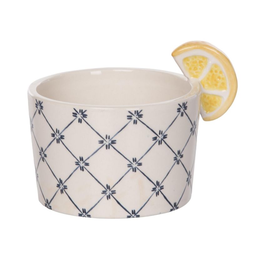 Transpac Ceramic Lemon Wedge Bowl Home Decorations Spring