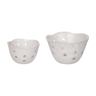 Transpac Transpac Ceramic Stars Berry Bowls Set of 2 Home Decorations ...