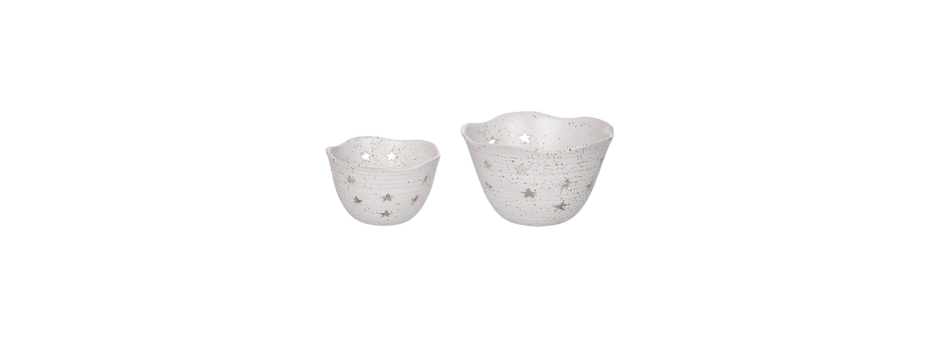 Transpac Ceramic Stars Berry Bowls Set of 2 Home Decorations Spring