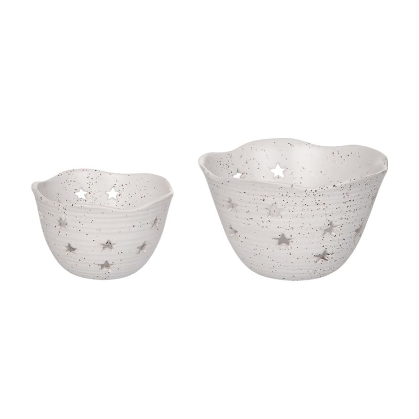 Transpac Ceramic Stars Berry Bowls Set of 2 Home Decorations Spring