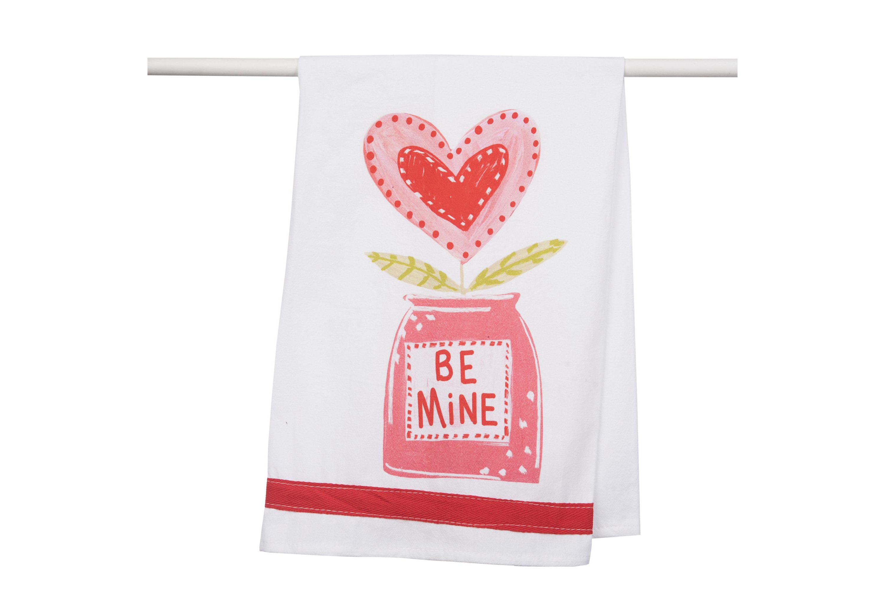 Transpac Cotton Tea Towel Be Mine Home Decorations Valentines
