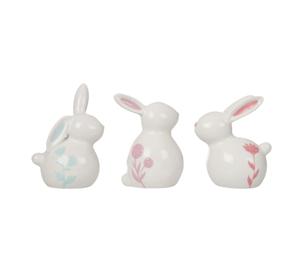 Transpac Ceramic Tabletop Bunnies Set of 3 Home Decorations Easter