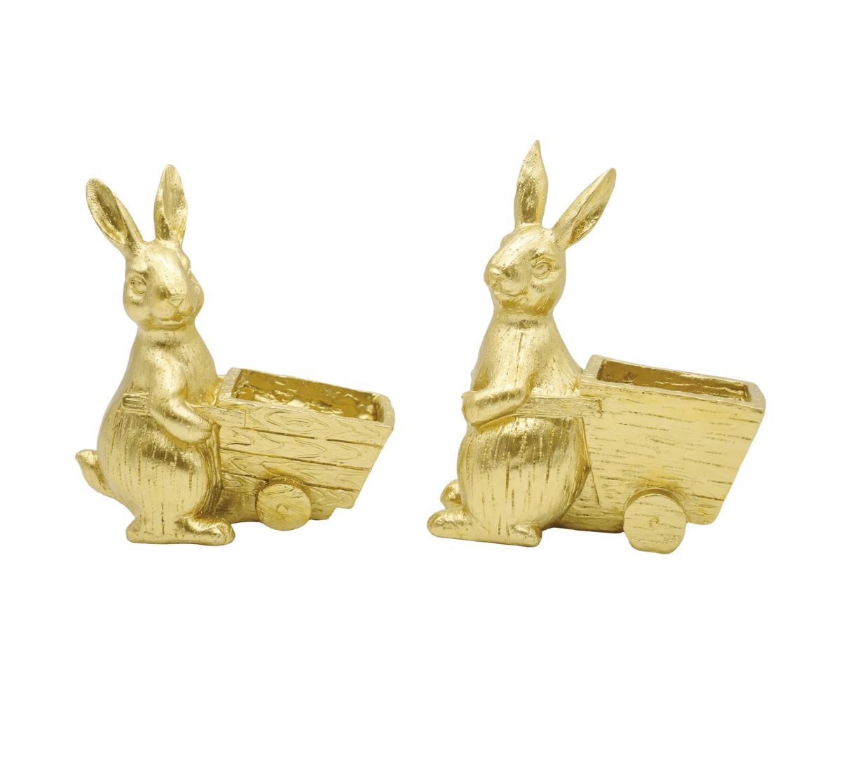Transpac Resin Easter Bunny w/Cart Set of 2 Home Decorations Easter