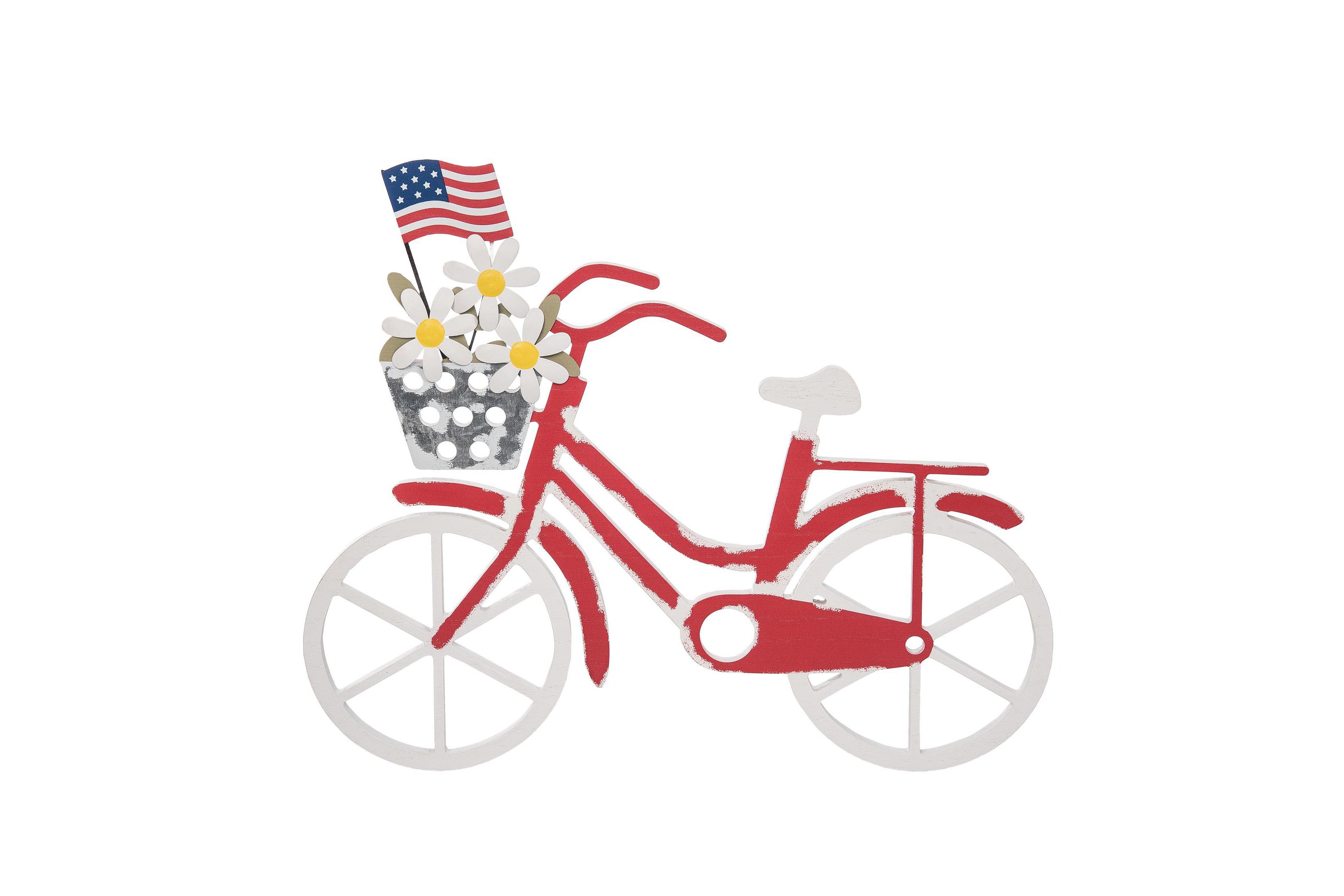 Transpac Wood Bike Patriotic Wall Decor Home Decorations Spring