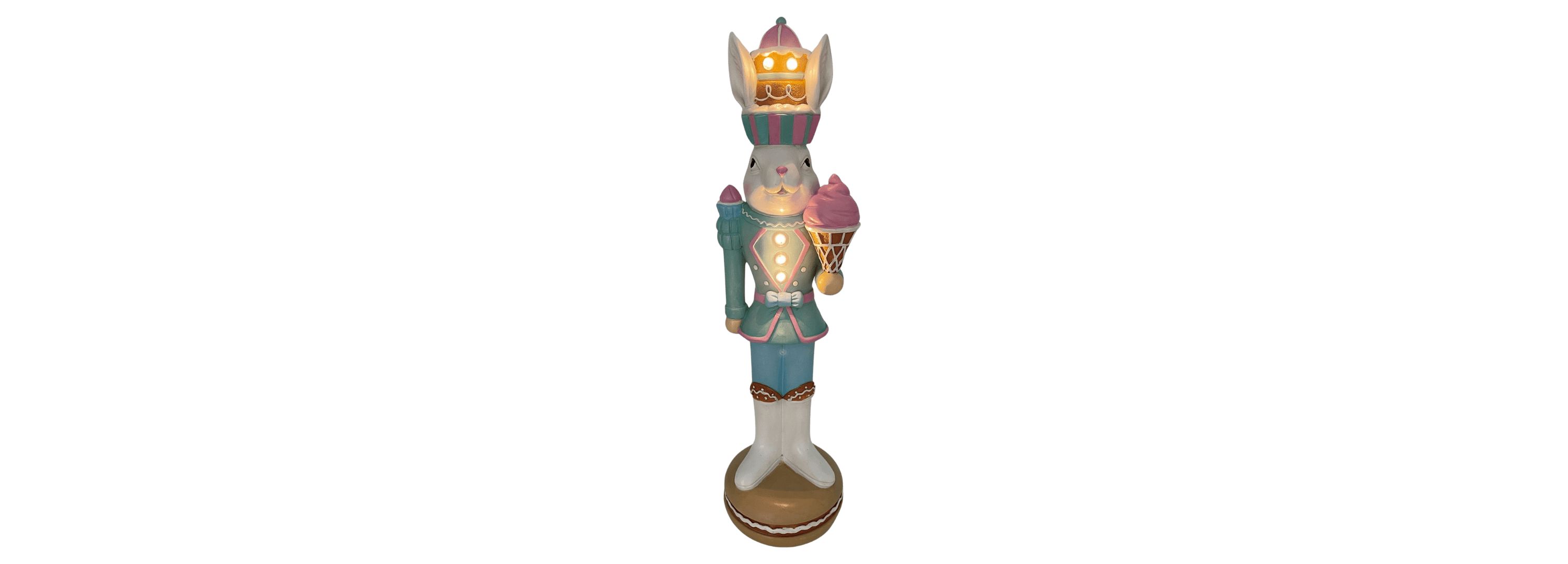 Transpac Light Up Resin Easter Nutcracker Figurines Home Decorations Easter