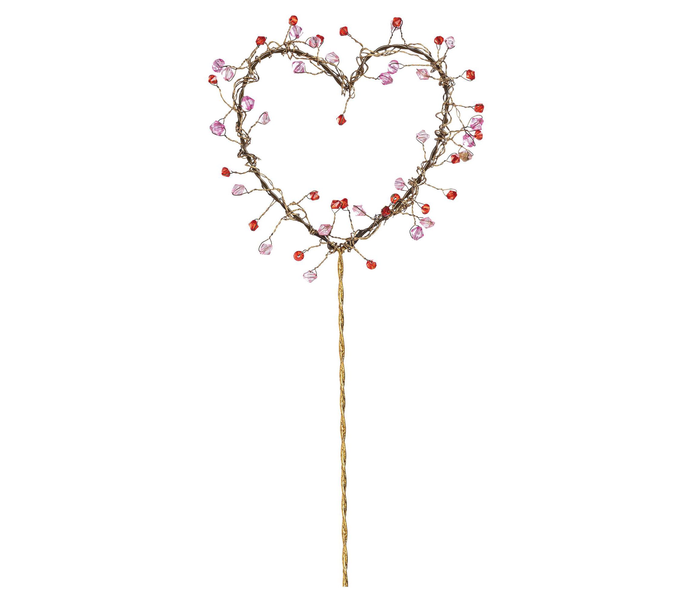 Transpac Wire Heart Pick w/Red Beads Home Decorations Valentines