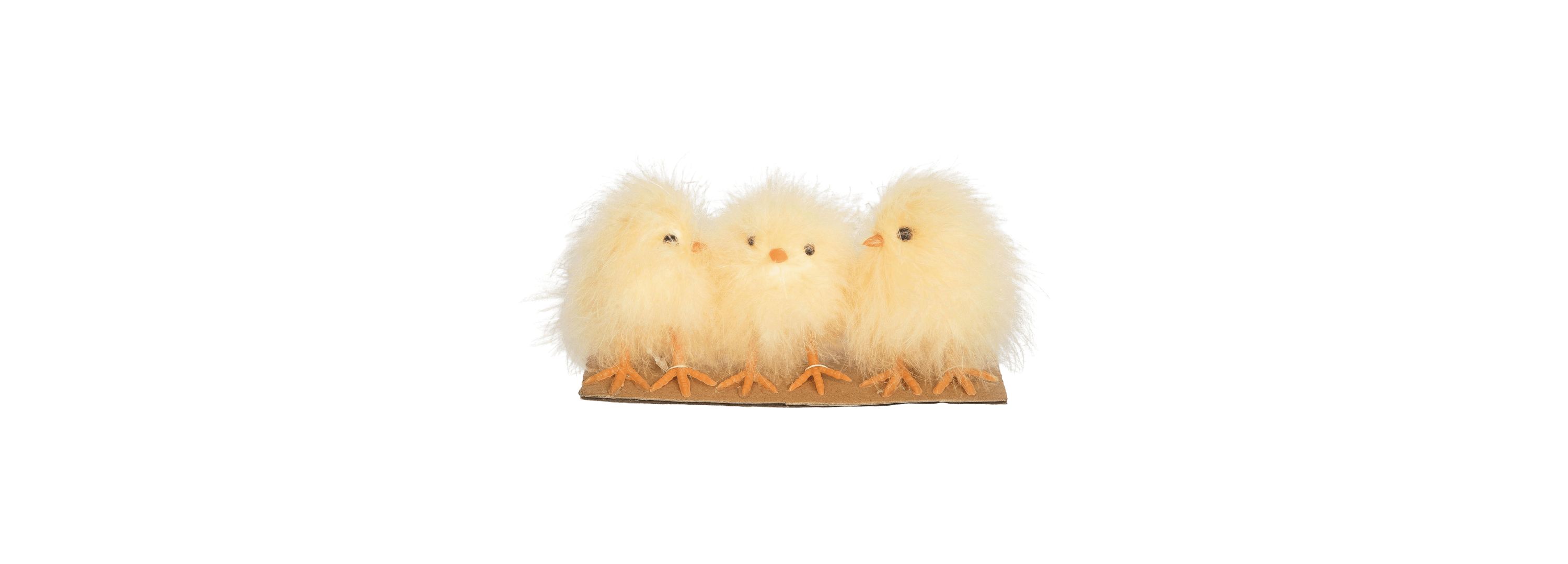 Transpac Fuzzy Chicks Set of 3 Home Decorations Easter