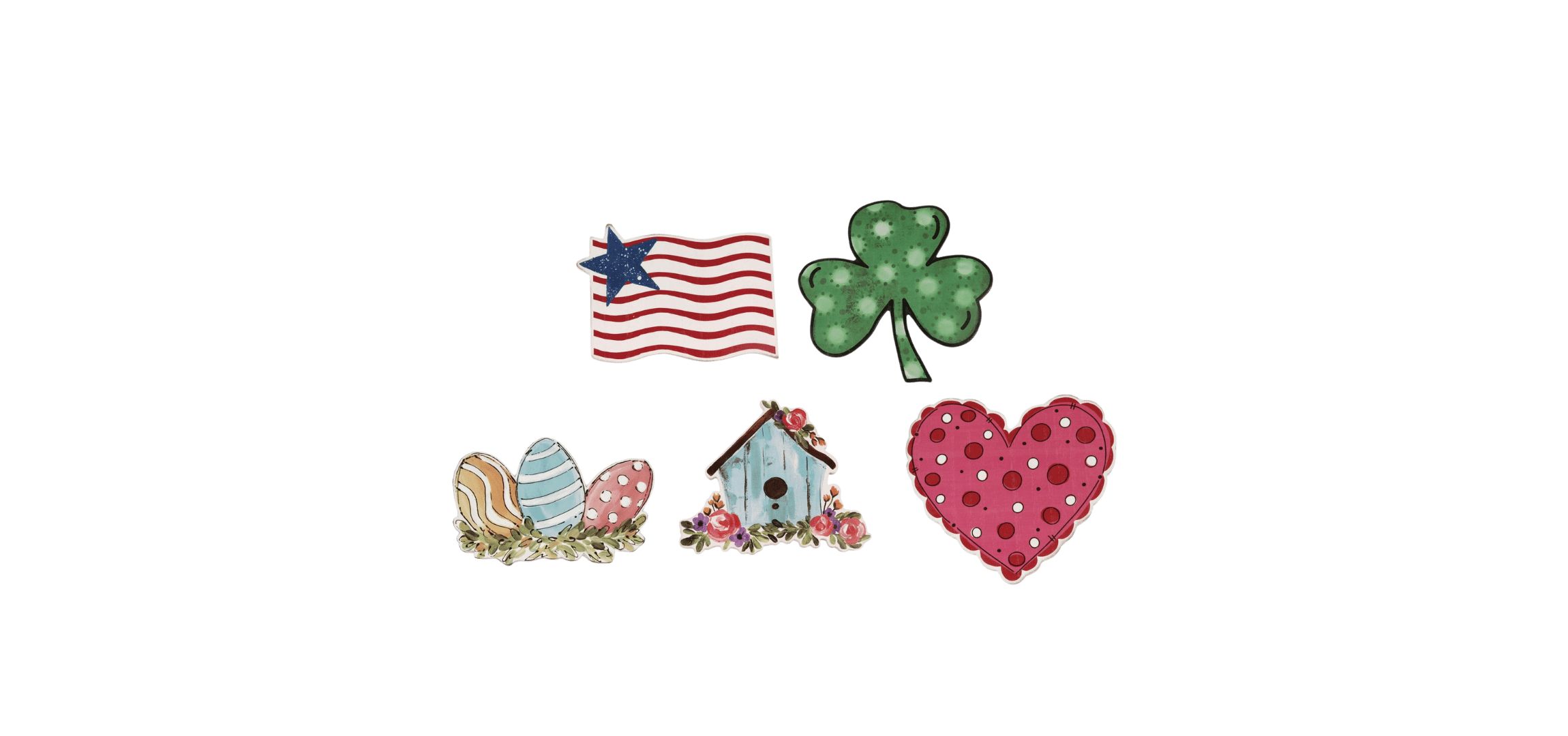 Transpac MDF Oversized Heart Magnets w/Table S/5 Home Decorations Spring