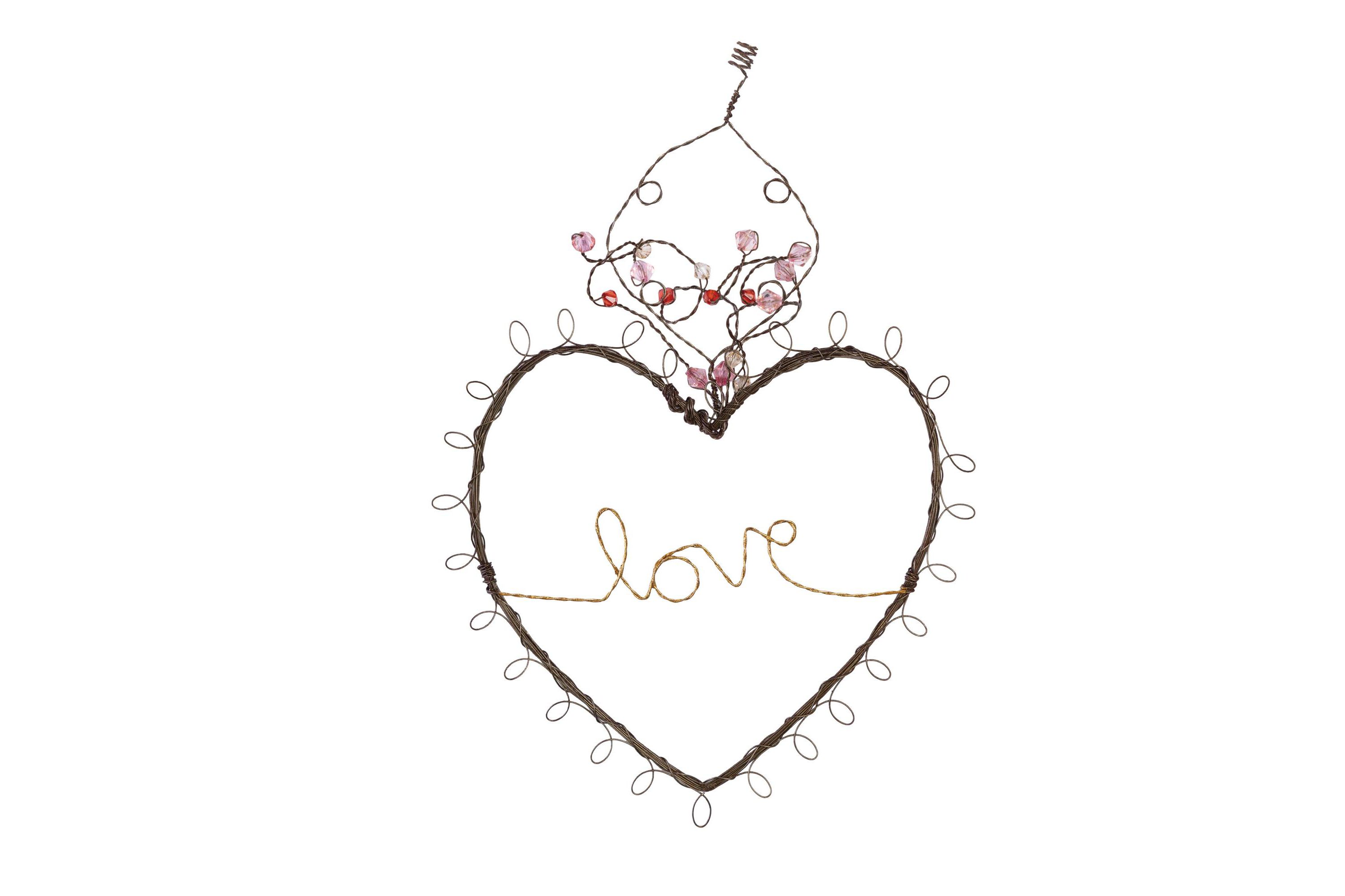 Transpac Wire Love Heart w/Antiqued Pearls Home Decorations Valentines
