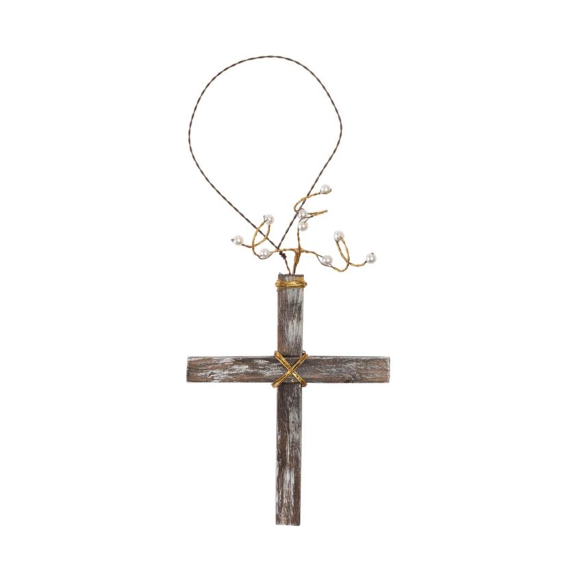 Transpac Wood Wire Cross w/Pearls Home Decorations Spring
