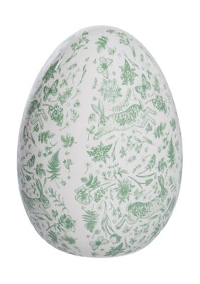 Transpac Rustic Floral Ceramic Egg