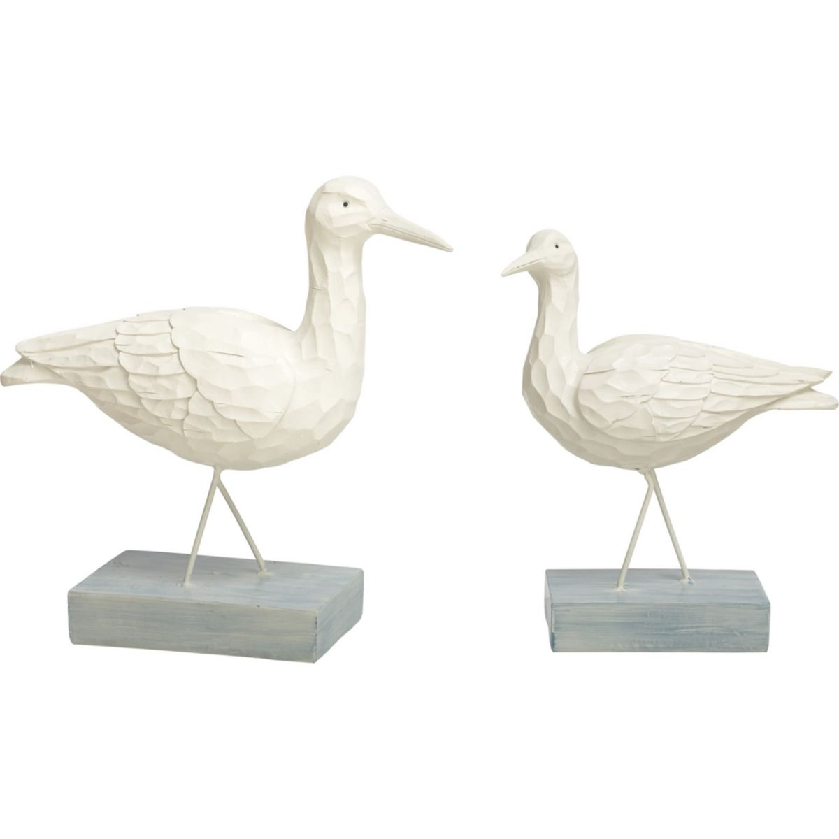 Transpac Resin 10 in. White Spring Shore Birds Set of 2