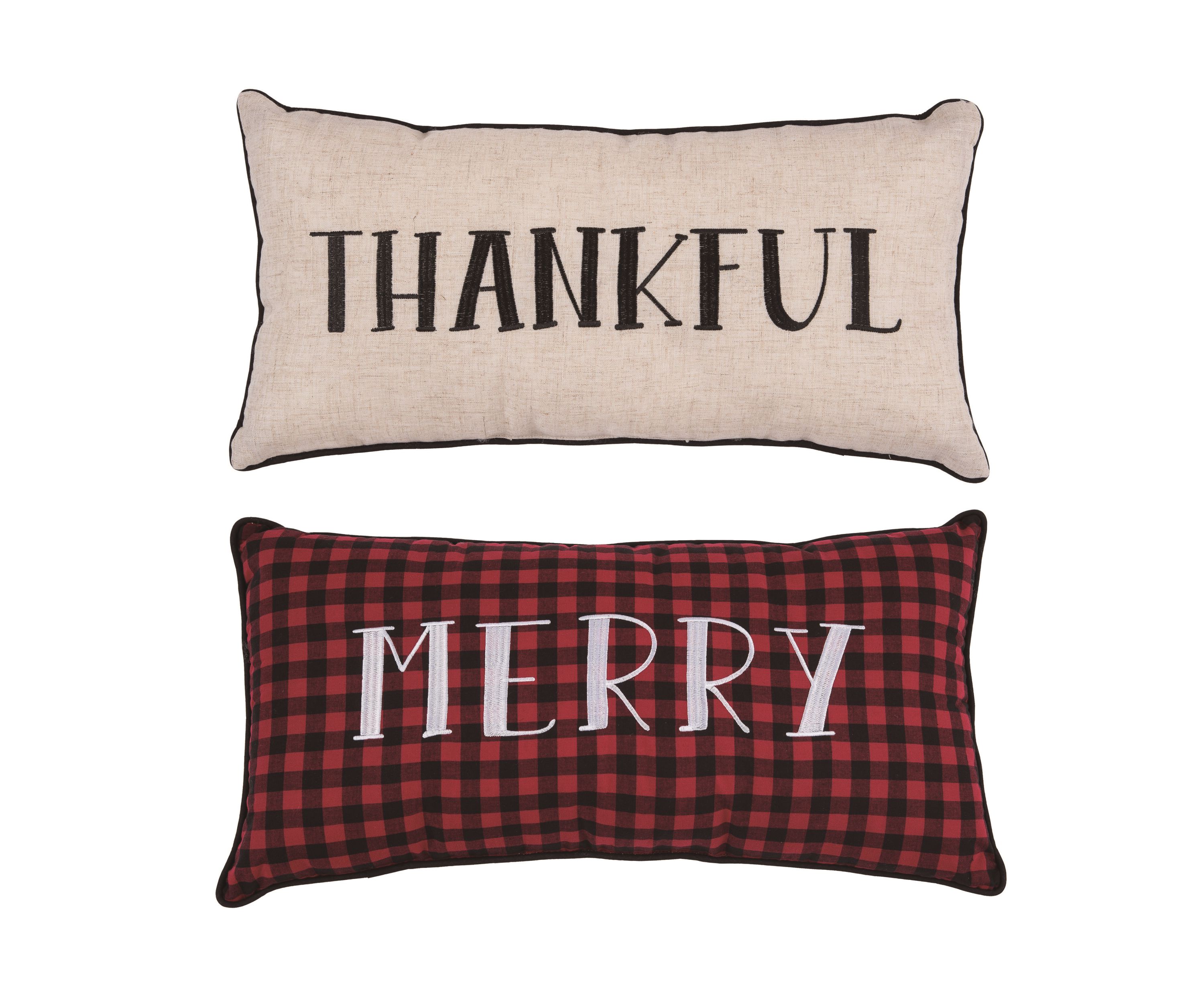 Transpac Polyester 24 in. Multicolor Christmas Reversible Pillow