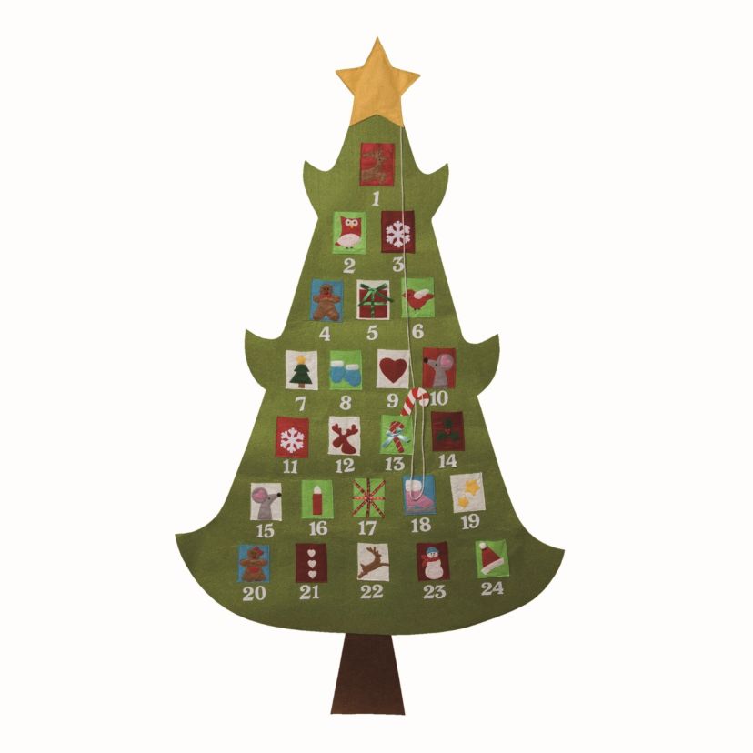 Transpac Polyester 60 in. Multicolor Christmas Bright Tree Advent Calendar