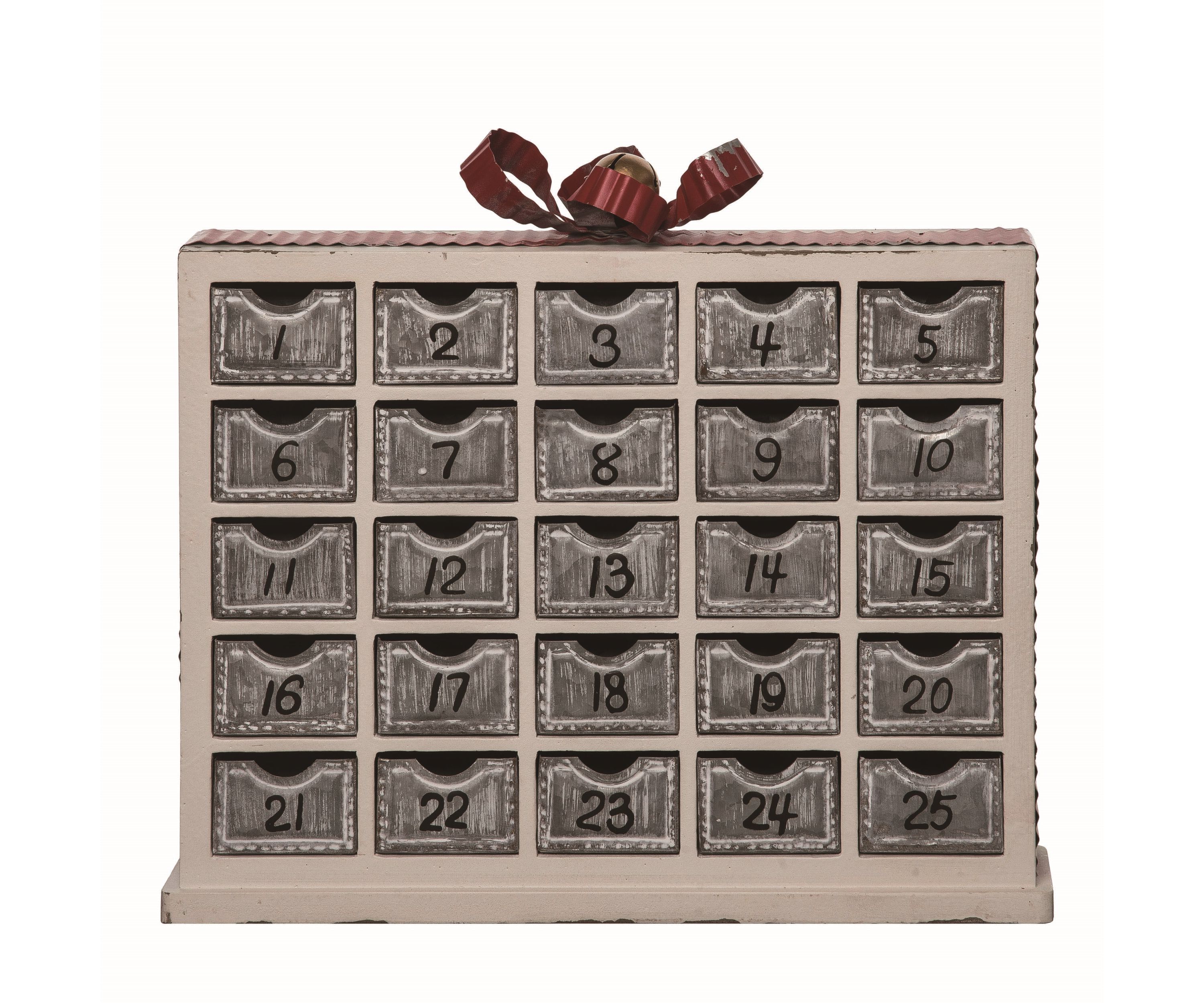Transpac Metal 16.75 in. Multicolor Christmas Present Countdown Calendar