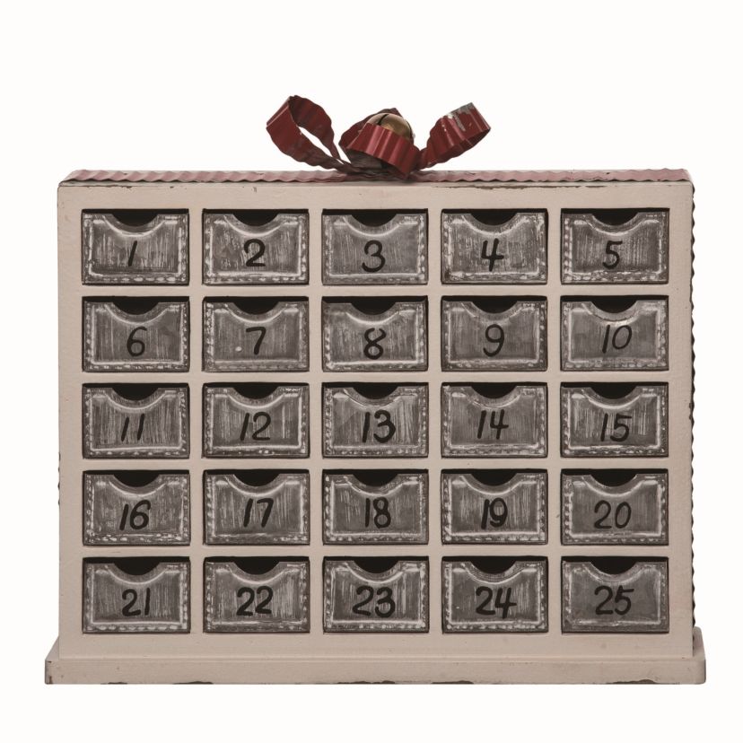 Transpac Metal 16.75 in. Multicolor Christmas Present Countdown Calendar