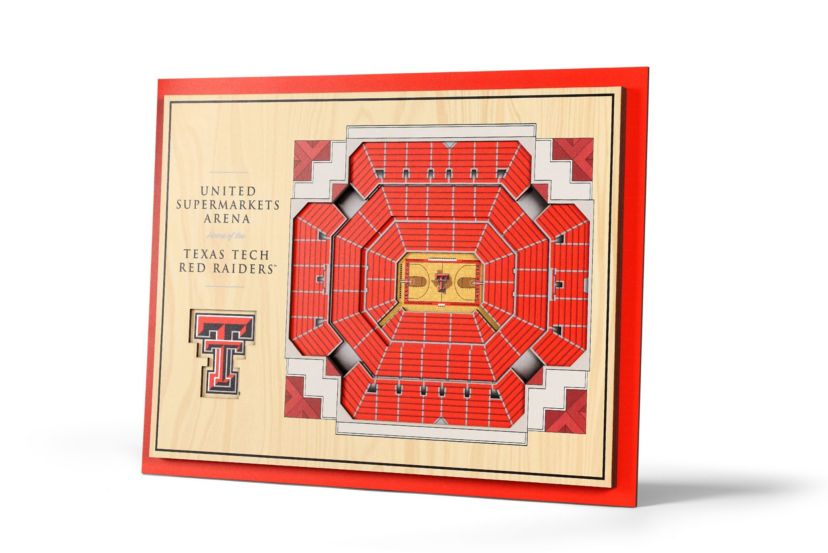 YouTheFan NCAA Texas Tech Red Raiders BB 5-Layer StadiumViews 3D Wall Art - United Supermarkets Arena