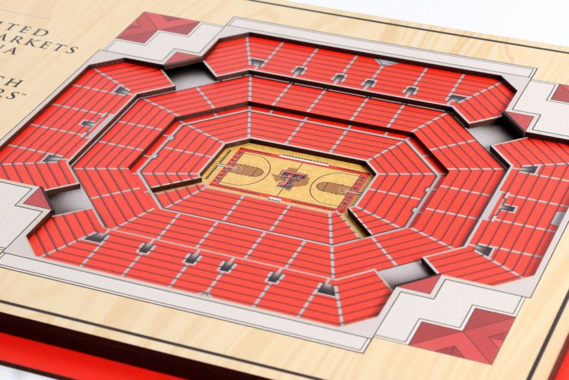 YouTheFan NCAA Texas Tech Red Raiders BB 5-Layer StadiumViews 3D Wall Art - United Supermarkets Arena