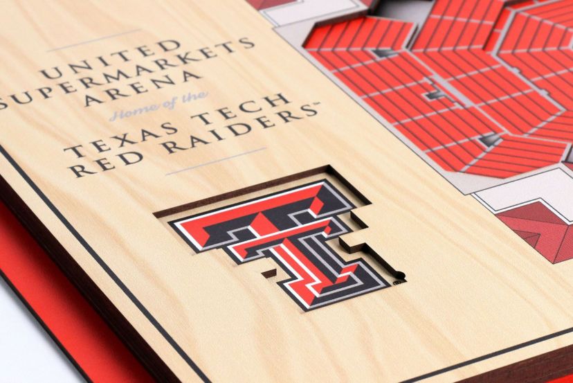 YouTheFan NCAA Texas Tech Red Raiders BB 5-Layer StadiumViews 3D Wall Art - United Supermarkets Arena