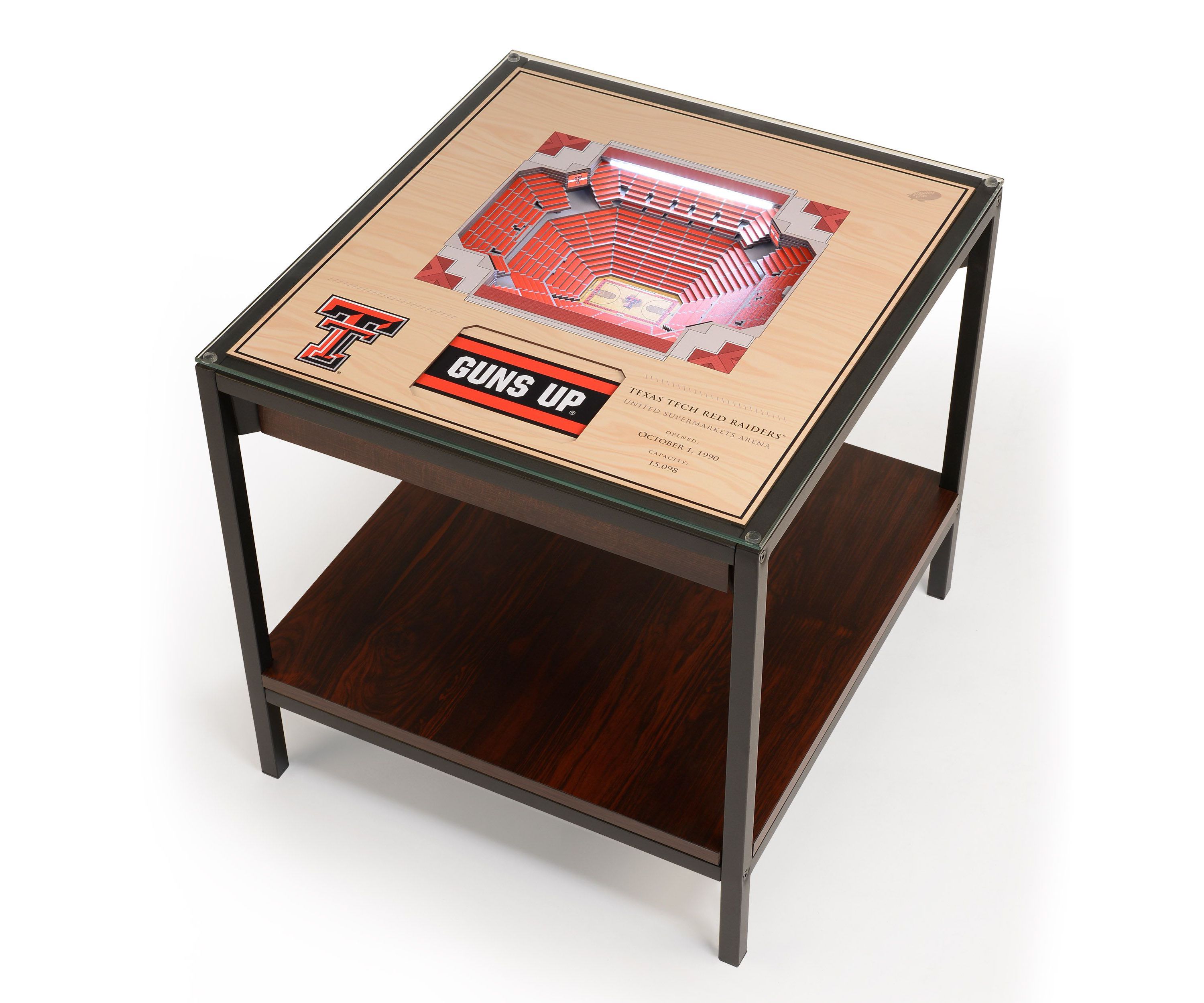 YouTheFan NCAA Texas Tech Red Raiders BB 25-Layer StadiumViews Lighted End Table - United Supermarkets Arena