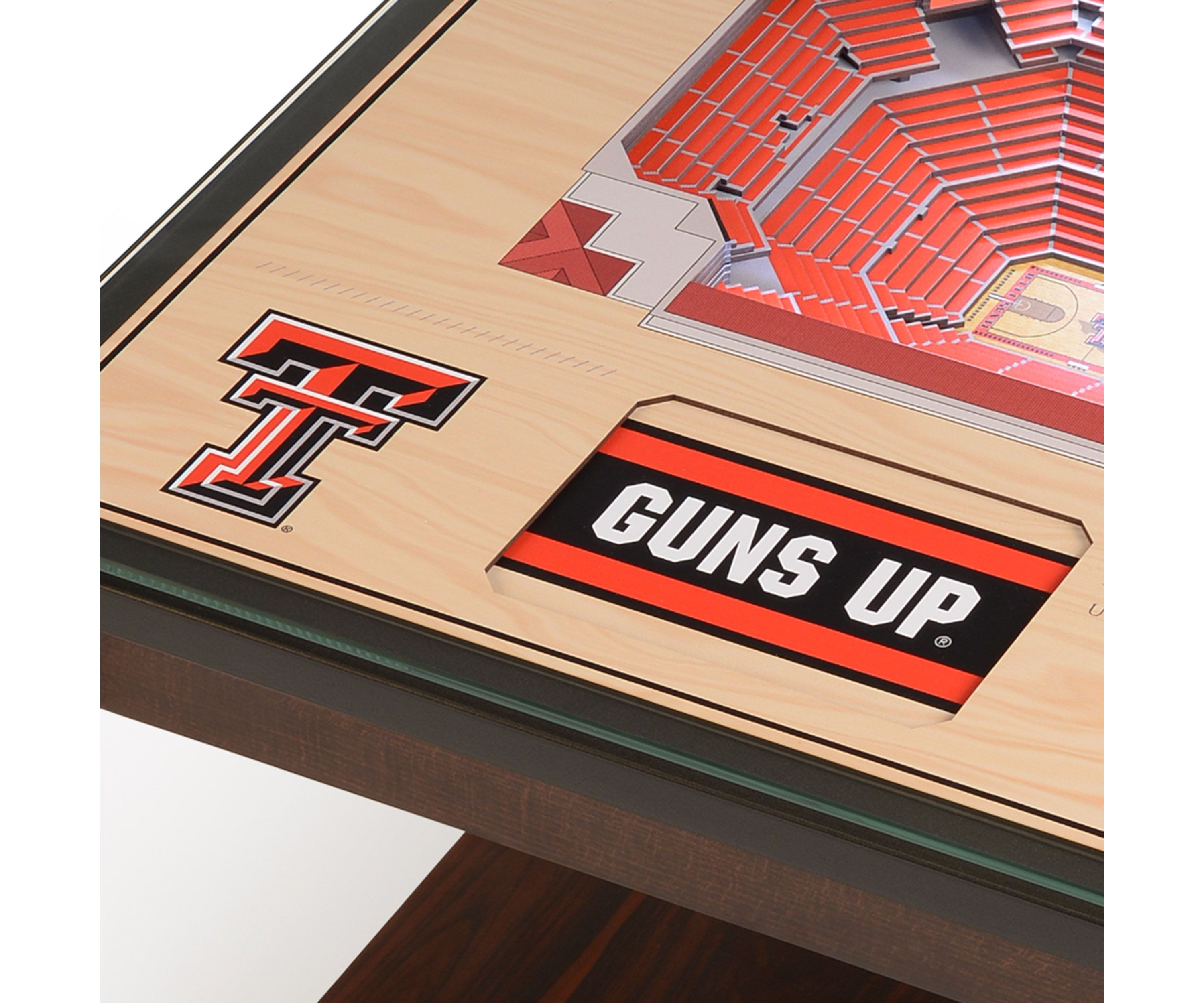 YouTheFan NCAA Texas Tech Red Raiders BB 25-Layer StadiumViews Lighted End Table - United Supermarkets Arena