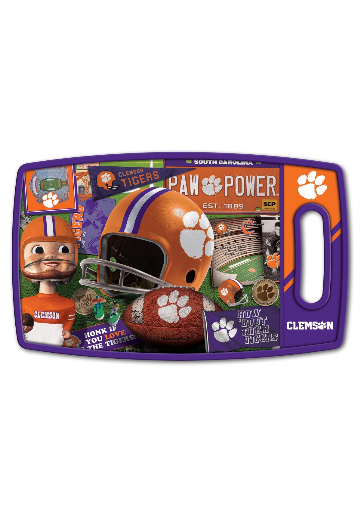YouTheFan NCAA Clemson Tigers Retro Series Cutting Board