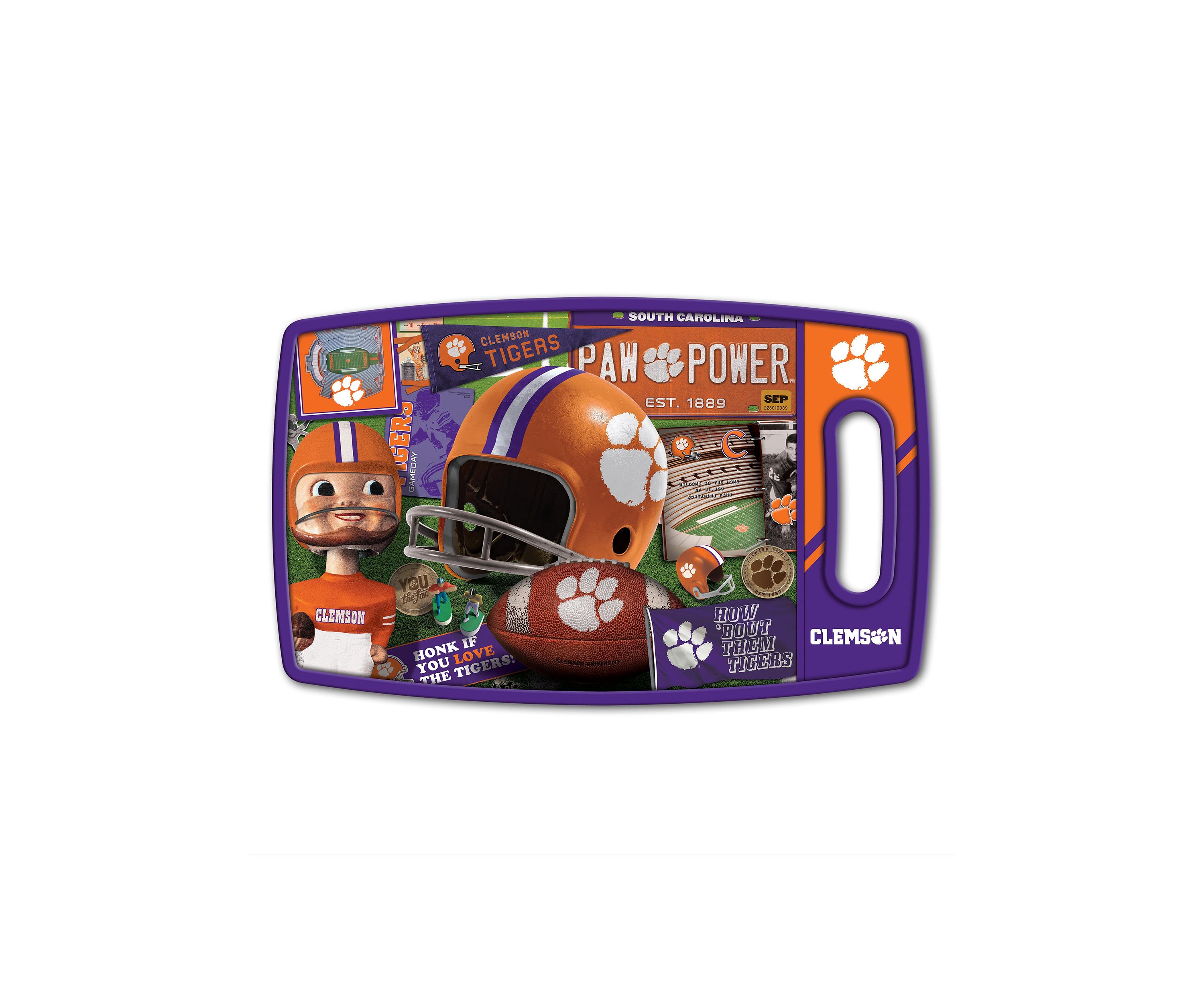 YouTheFan NCAA Clemson Tigers Retro Series Cutting Board