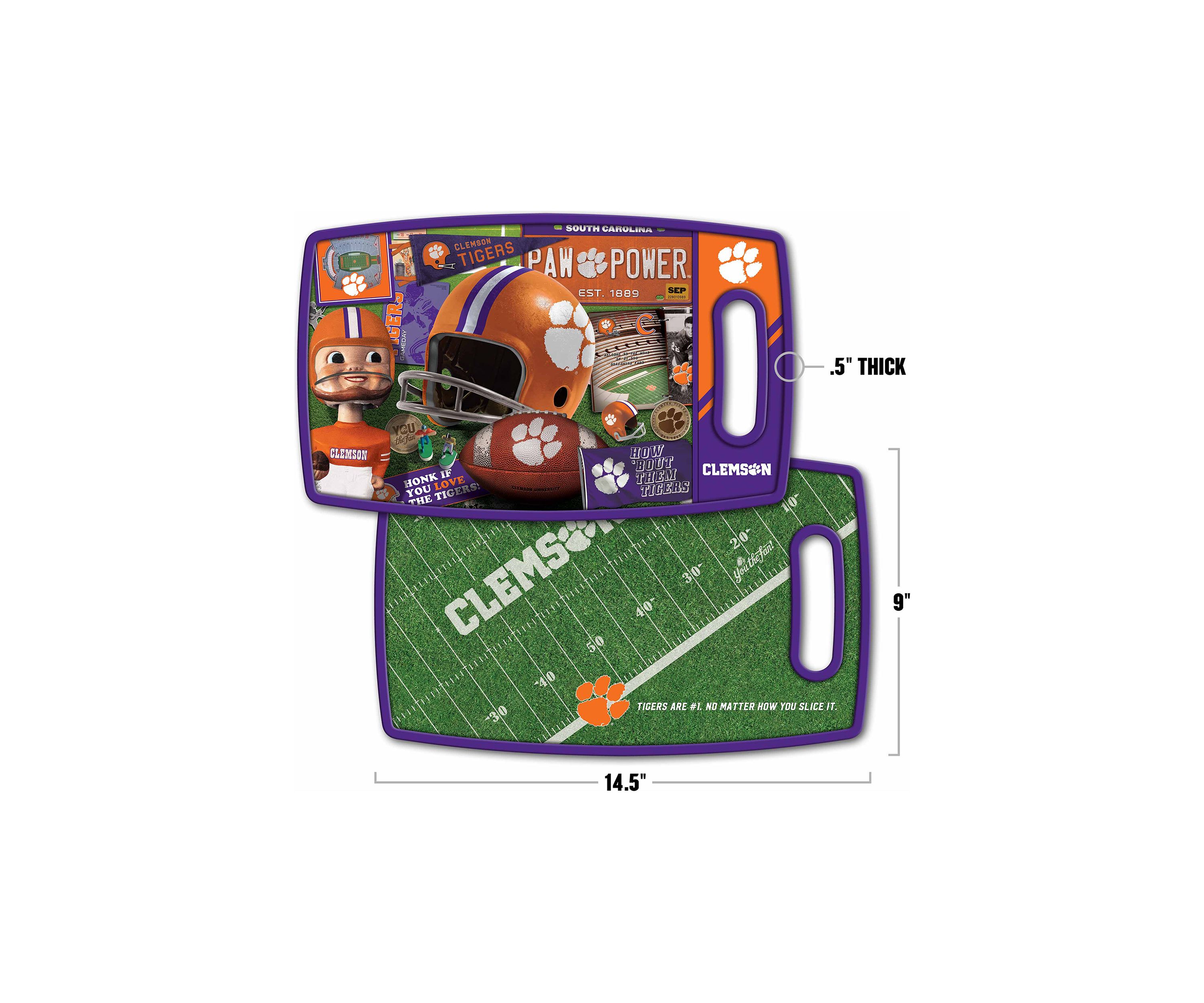 YouTheFan NCAA Clemson Tigers Retro Series Cutting Board