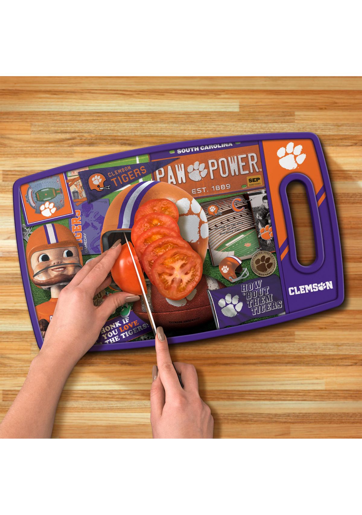 YouTheFan NCAA Clemson Tigers Retro Series Cutting Board