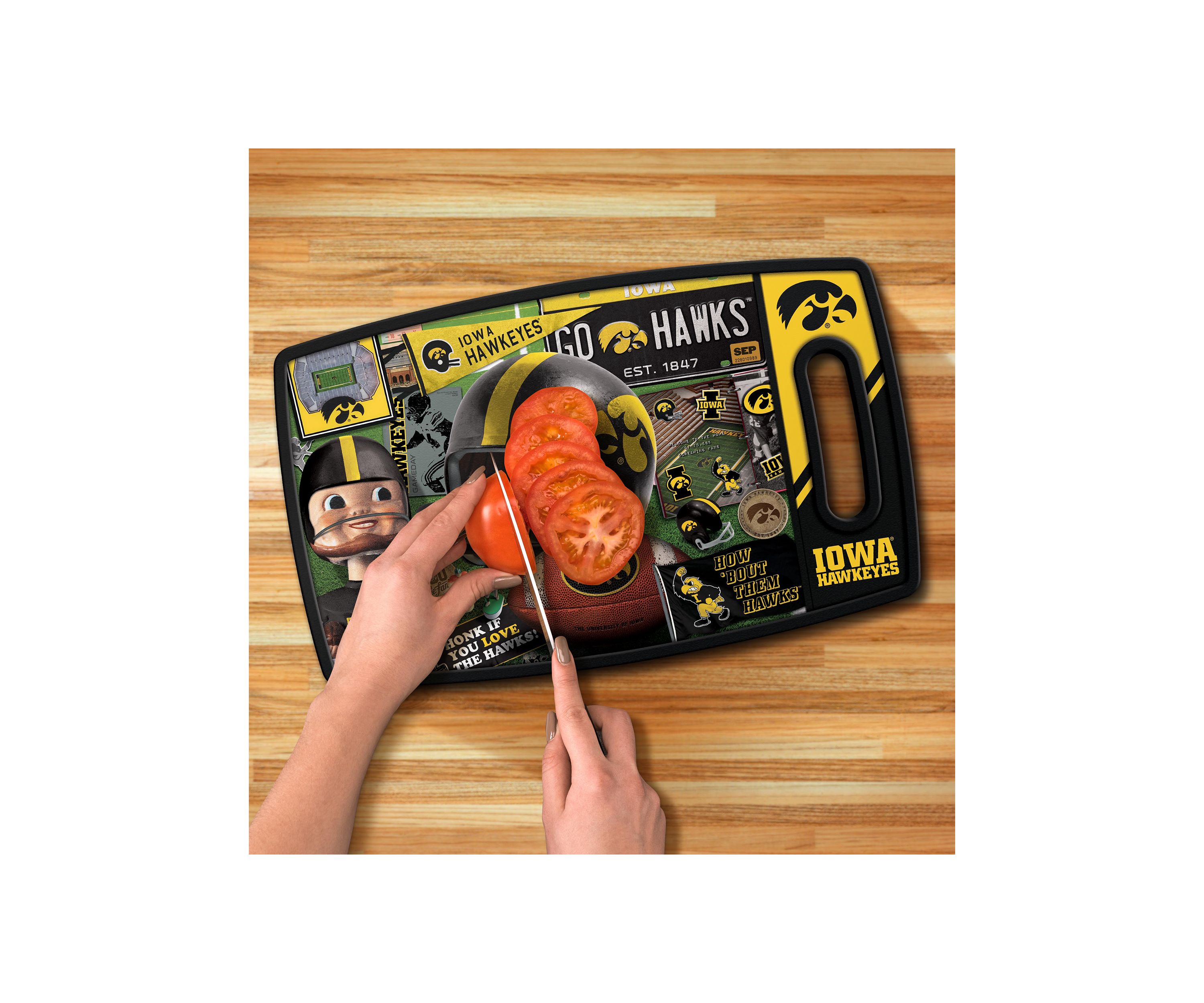 YouTheFan NCAA Iowa Hawkeyes Retro Series Cutting Board