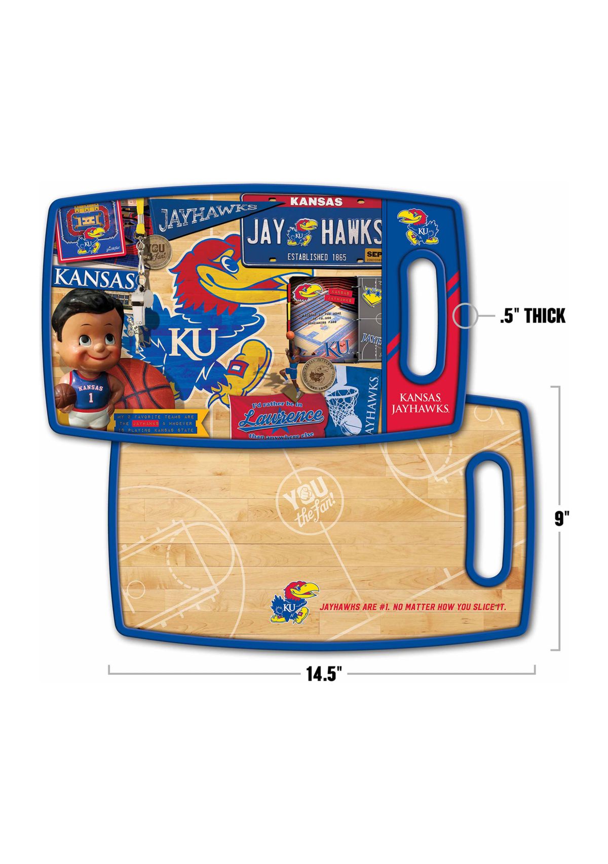 YouTheFan NCAA Kansas Jayhawks Retro Series Cutting Board
