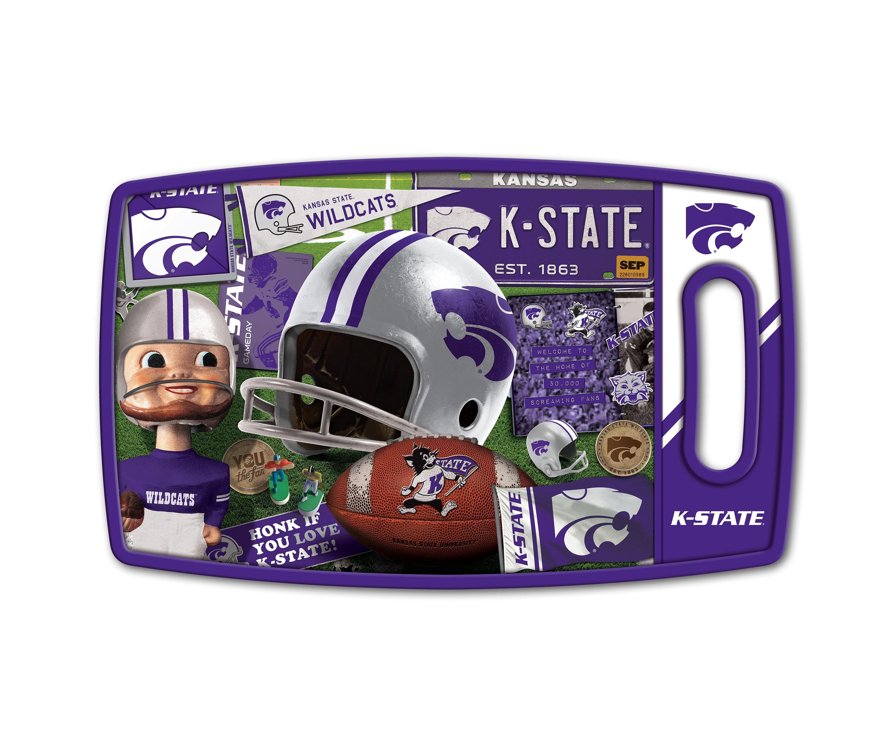 YouTheFan NCAA Kansas State Wildcats Retro Series Cutting Board