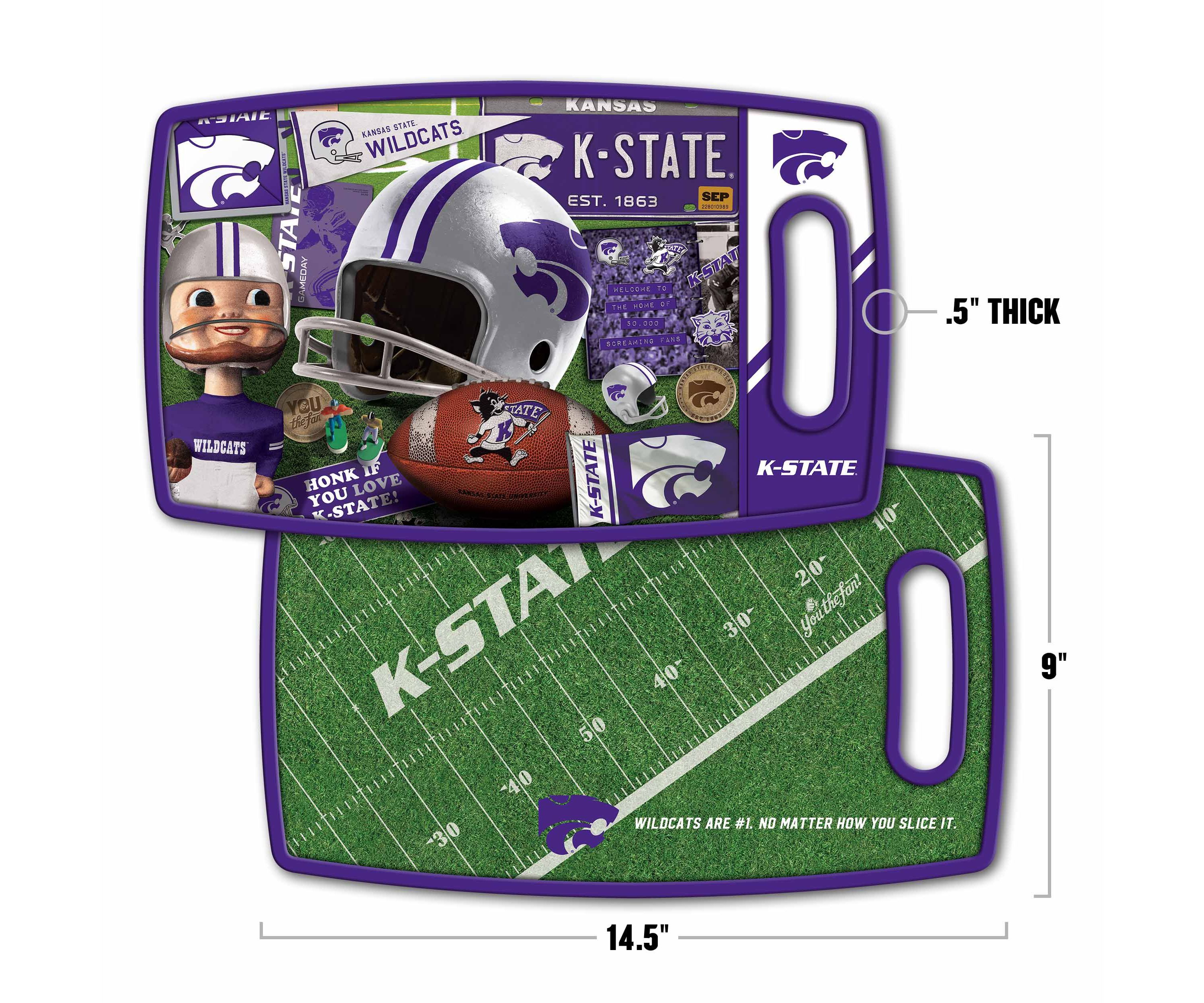 YouTheFan NCAA Kansas State Wildcats Retro Series Cutting Board