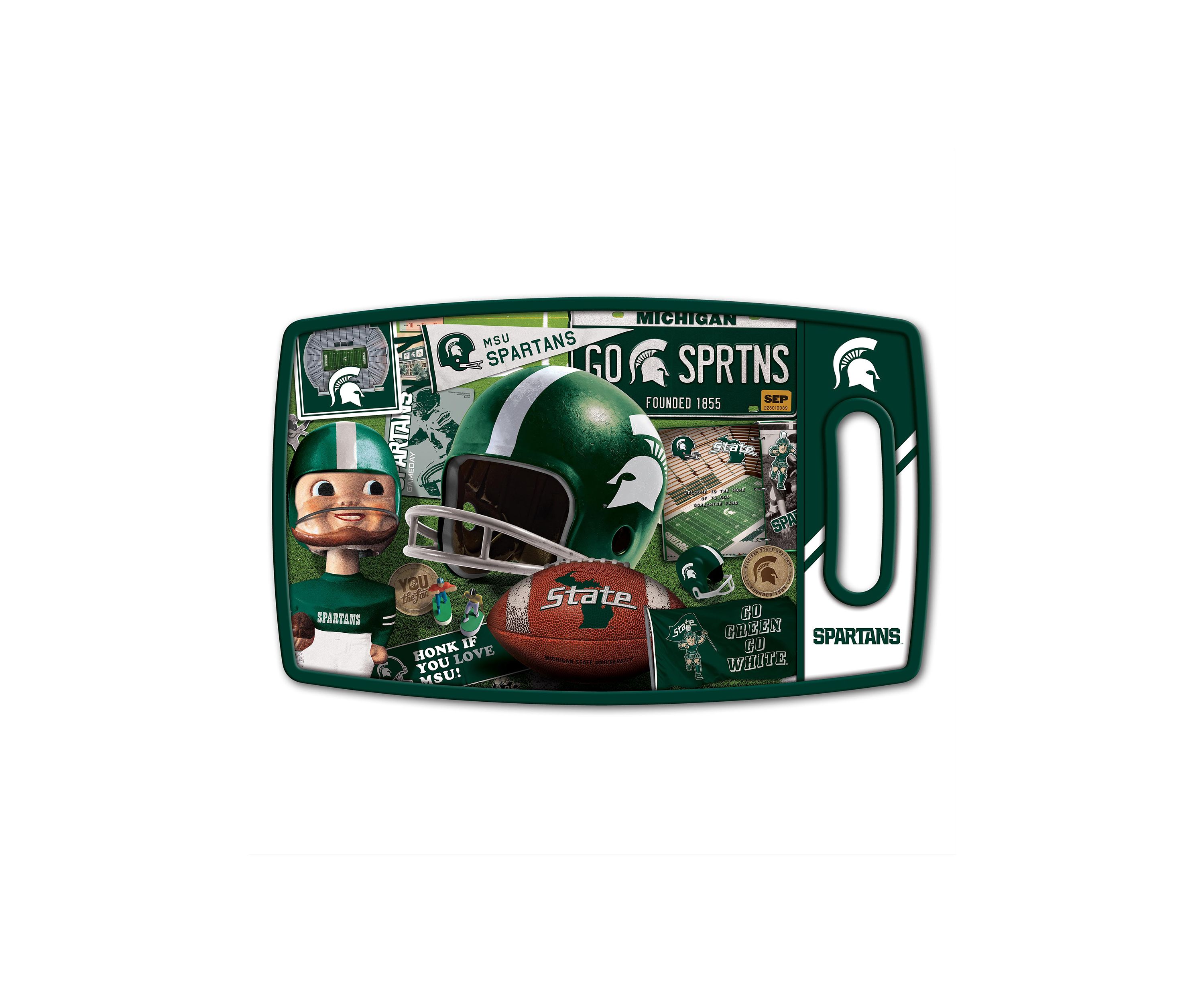 YouTheFan NCAA Michigan State Spartans Retro Series Cutting Board